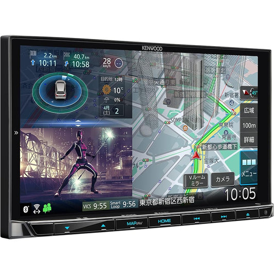 KENWOOD Car Navigation Saisoku 7-inch MDV-M809HD Enjoy high-definition images from your smartphone on a large screen Newly compatible with wireless mirroring Black KENWOOD