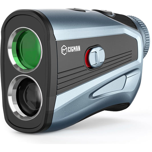 CIGMAN Golf Laser Distance Meter, Compatible with 1000m/1093yd, 7x Optical Telephoto, 0.5S High Speed Measurement, Direction Measurement, Distance Measuring Device, Height Difference Measurement ON/OFF, Flag Lock, Vibration Function, Rechargeable, IP54
