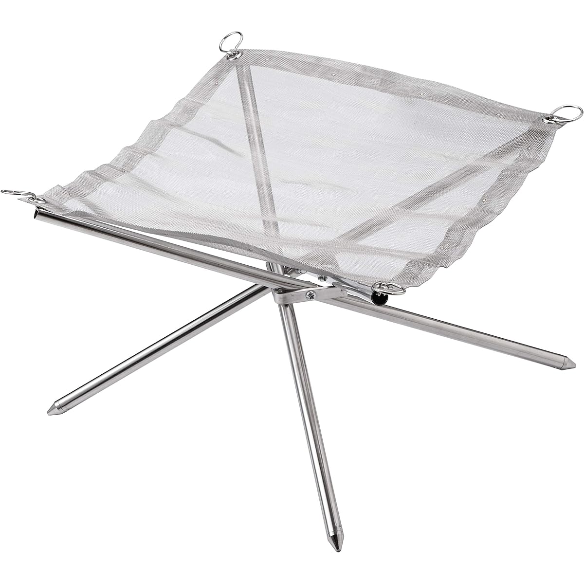 CAMPING MOON Compact Fire Stand Height 19cm Super Low Style Bonfire Fan Mesh Sheet MT-012