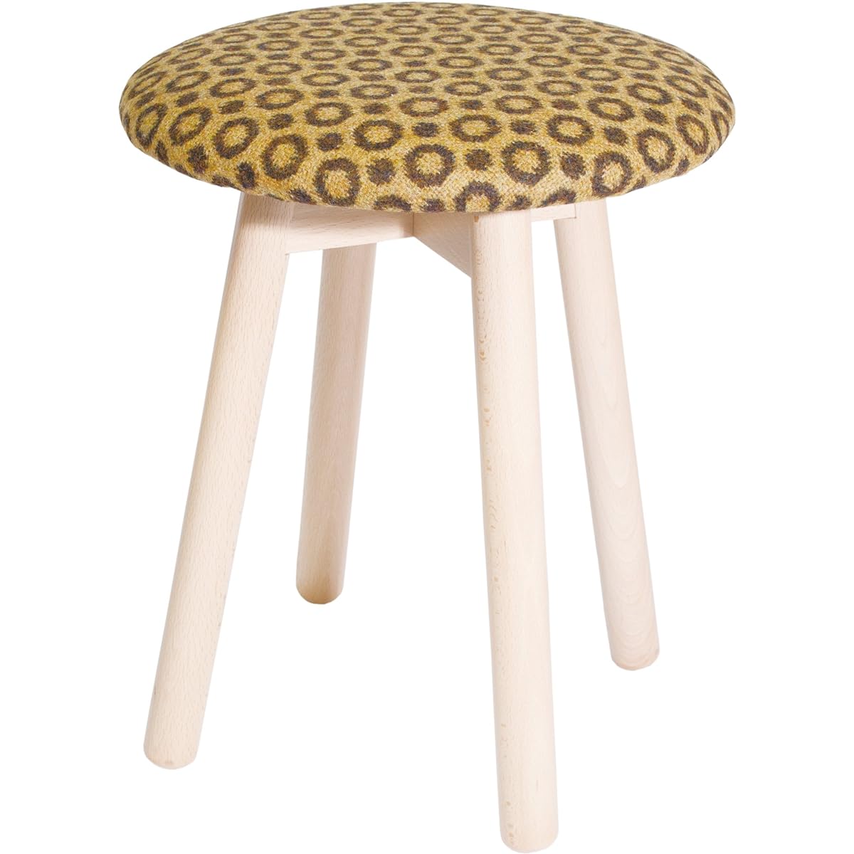 Piccolo Stool Made in Italy Solid Wood Height 42cm Natural/Halo Brown