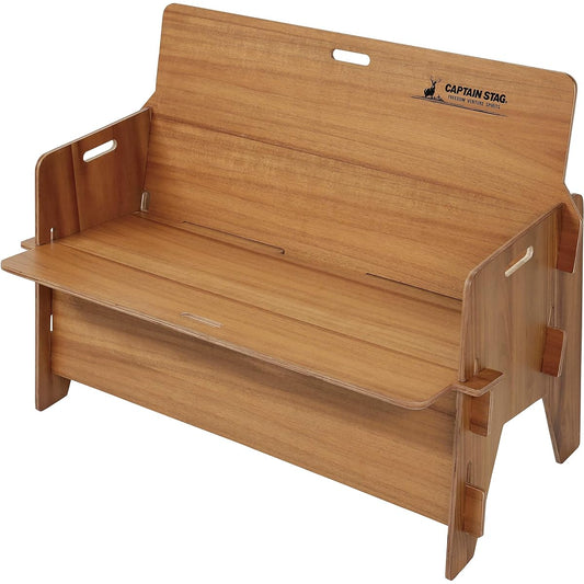 CAPTAIN STAG Outdoor Chair Bench Bench with Veneer Back Storage Bag Included CS Classics UP-1047 / UP-1051