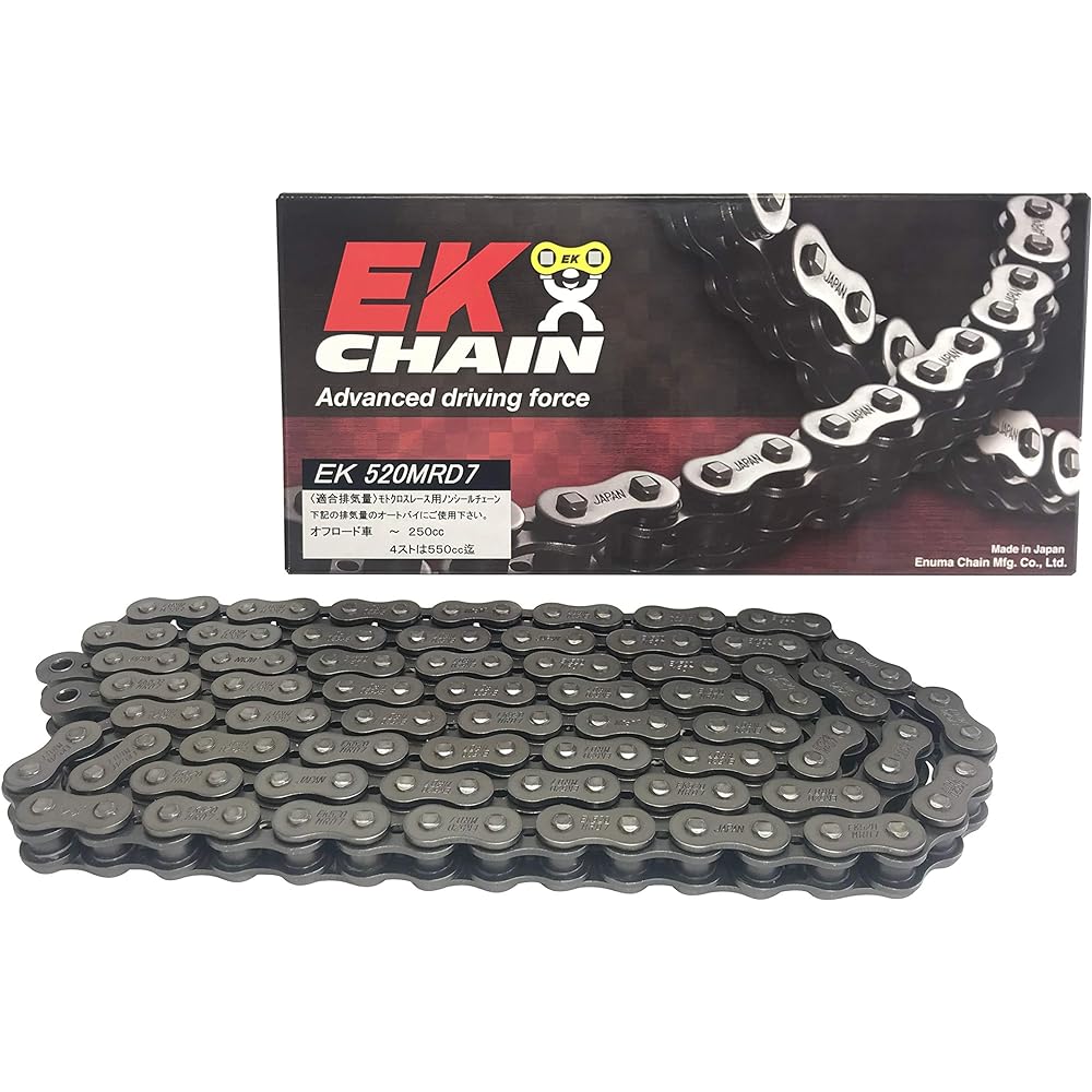 EK Non-Seal Chain for Motocross Race 520MRD7 Steel 128L [Clip Joint]