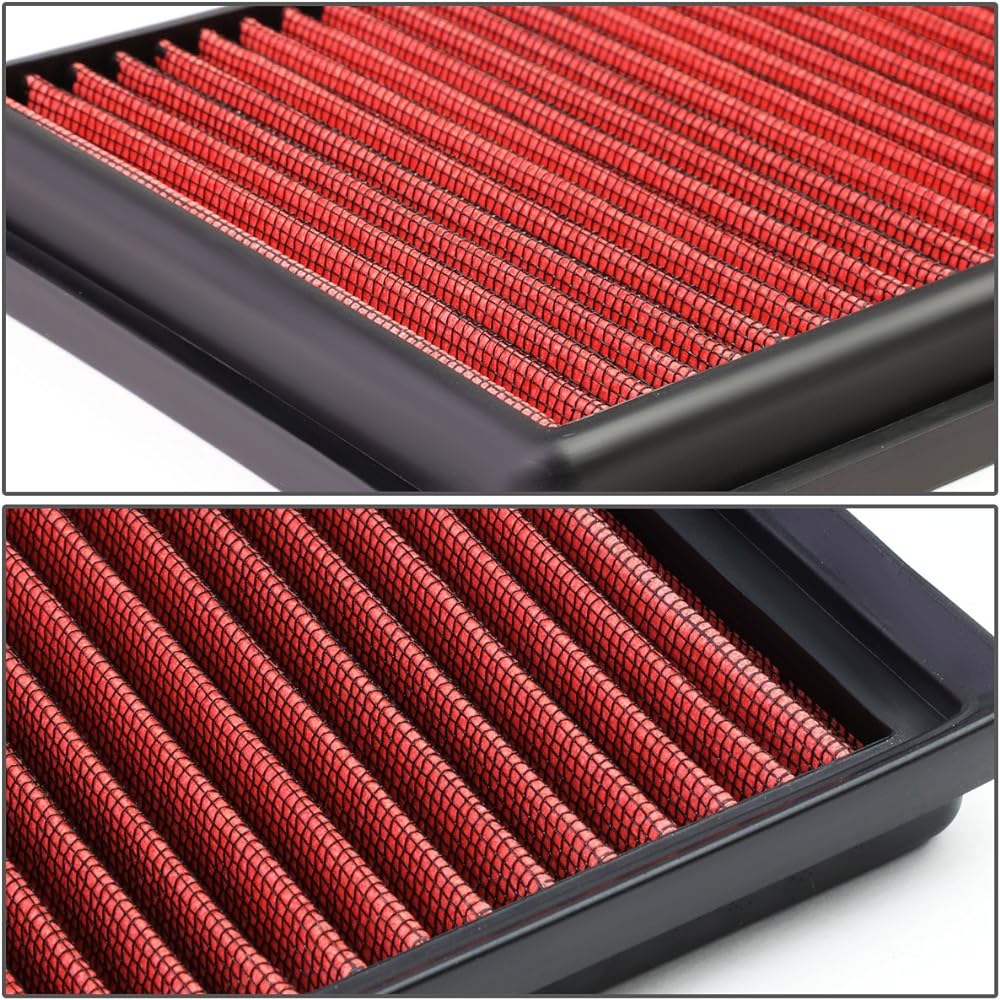 DNA MOTORING AFPN-190-RD Washable Drop Instant Panel Air Filter Engine Performance LC300]