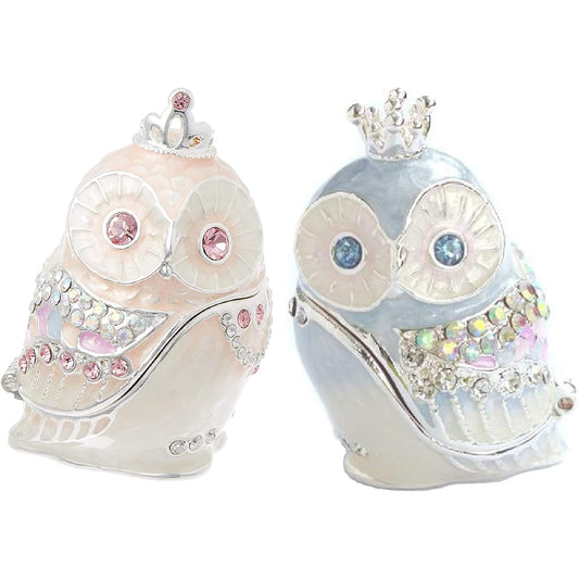 <Owl Set Crowned Owl (Fairy Blue) & Tiara Owl (Sweet Pink)> Pierce