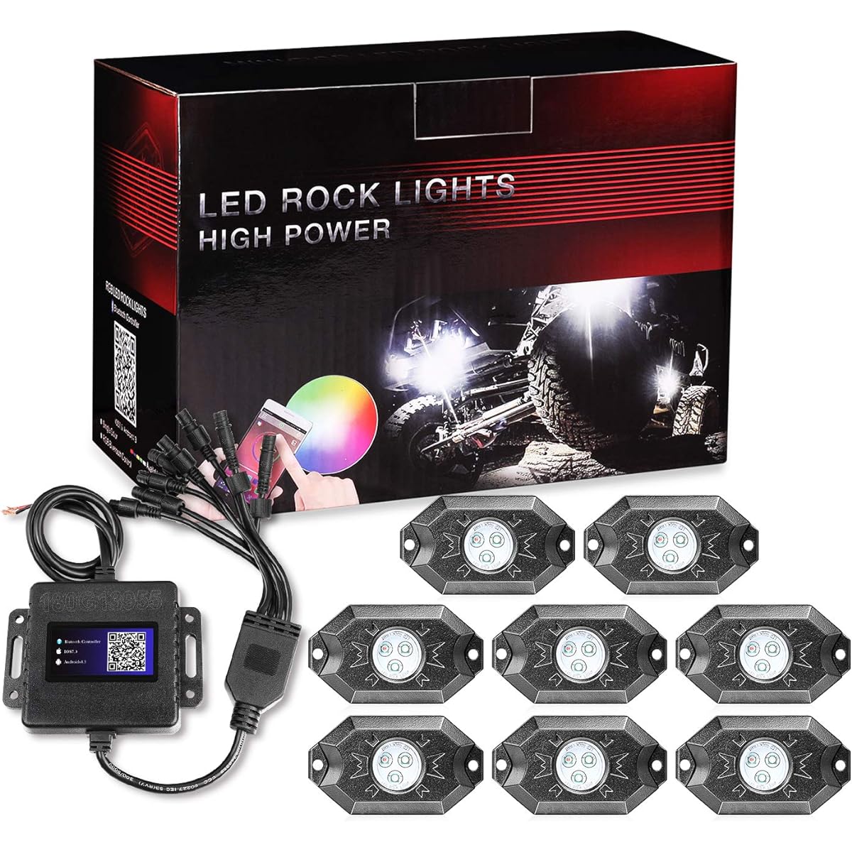 RGB Lock Light Kit Off -Road Tandola RGB LED Lock Light NAT Rail Leglit Under Growpick Under Growpick Up Forda Jeep Dodge GMC