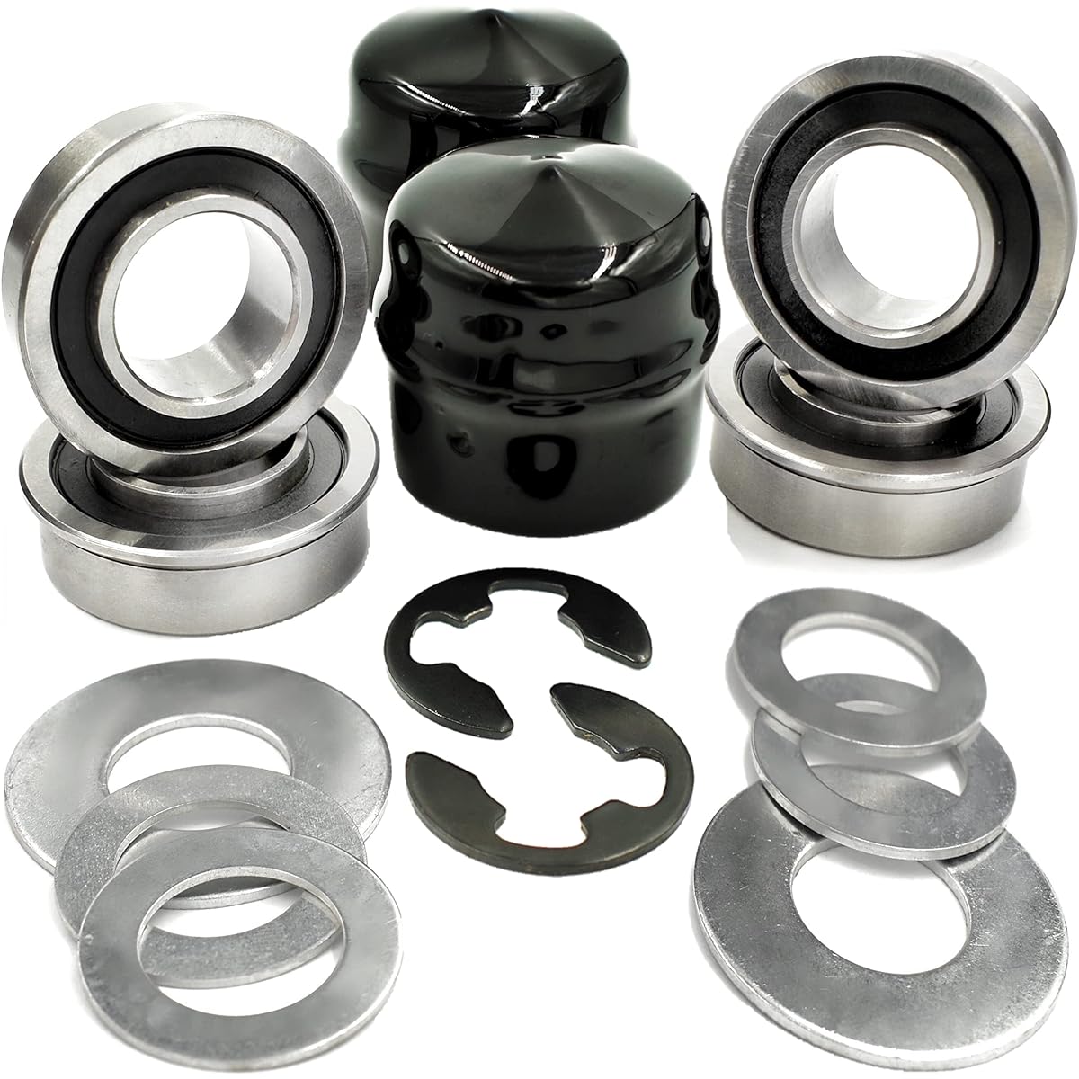 (4 packs) HD Switch Front Wheel Bearing Bushing Bearing Conversion Kit Husk Bana AYP Poulan Jonsered Craftsman 532124959 124959