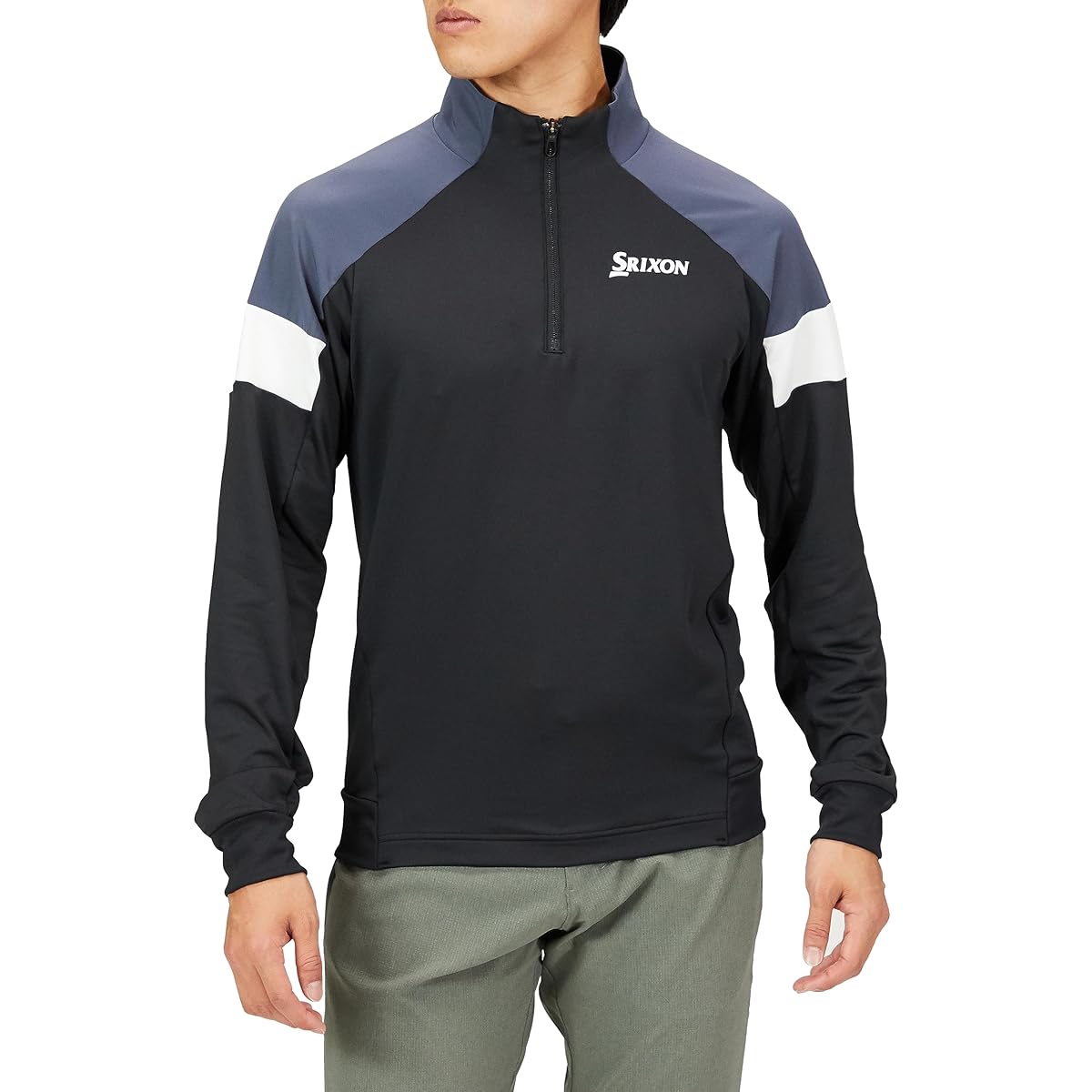 [SRIXON] Half-zip cut and sew [Co-developed with Matsuyama Pro] Partial sweat absorption, partial water repellency, stretch, comfortable swing, golf RGMWJL53 Men's