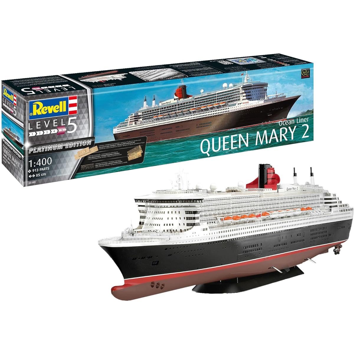 German Revell (Revell) 1/400 Queen Mary 2 Premium Edition Plastic Model 05199