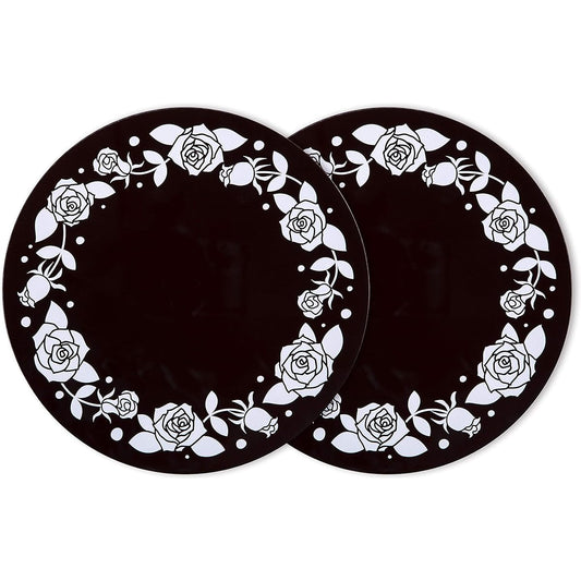 Alphamic Glass Stain Prevention Plate for IH Cooktops, IH Matte Brown, Approximately 22cm in Diameter, Non-stick, Scratch-proof, Easy-to-understand energizing lamp, 2 pieces
