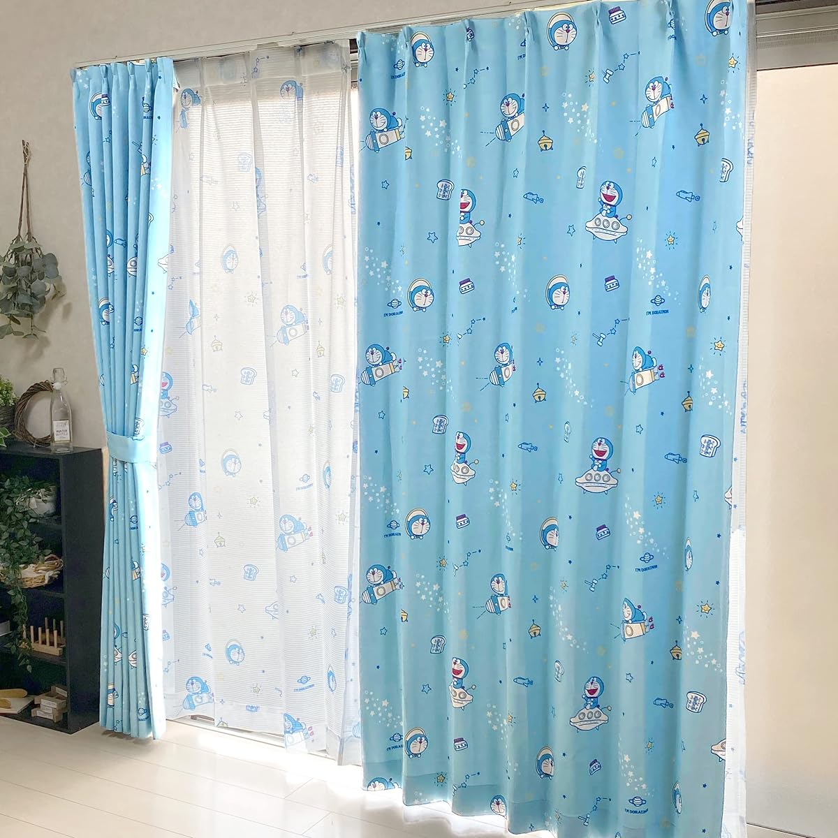Sanrio Doraemon I'm Doraemon Grade 2 Blackout Thermal Curtain Lace Set of 4 Width 100 x 200cm Length SB-597-S SB-598-S