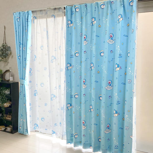 Sanrio Doraemon I'm Doraemon Grade 2 Blackout Thermal Curtain Lace Set of 4 Width 100 x 200cm Length SB-597-S SB-598-S