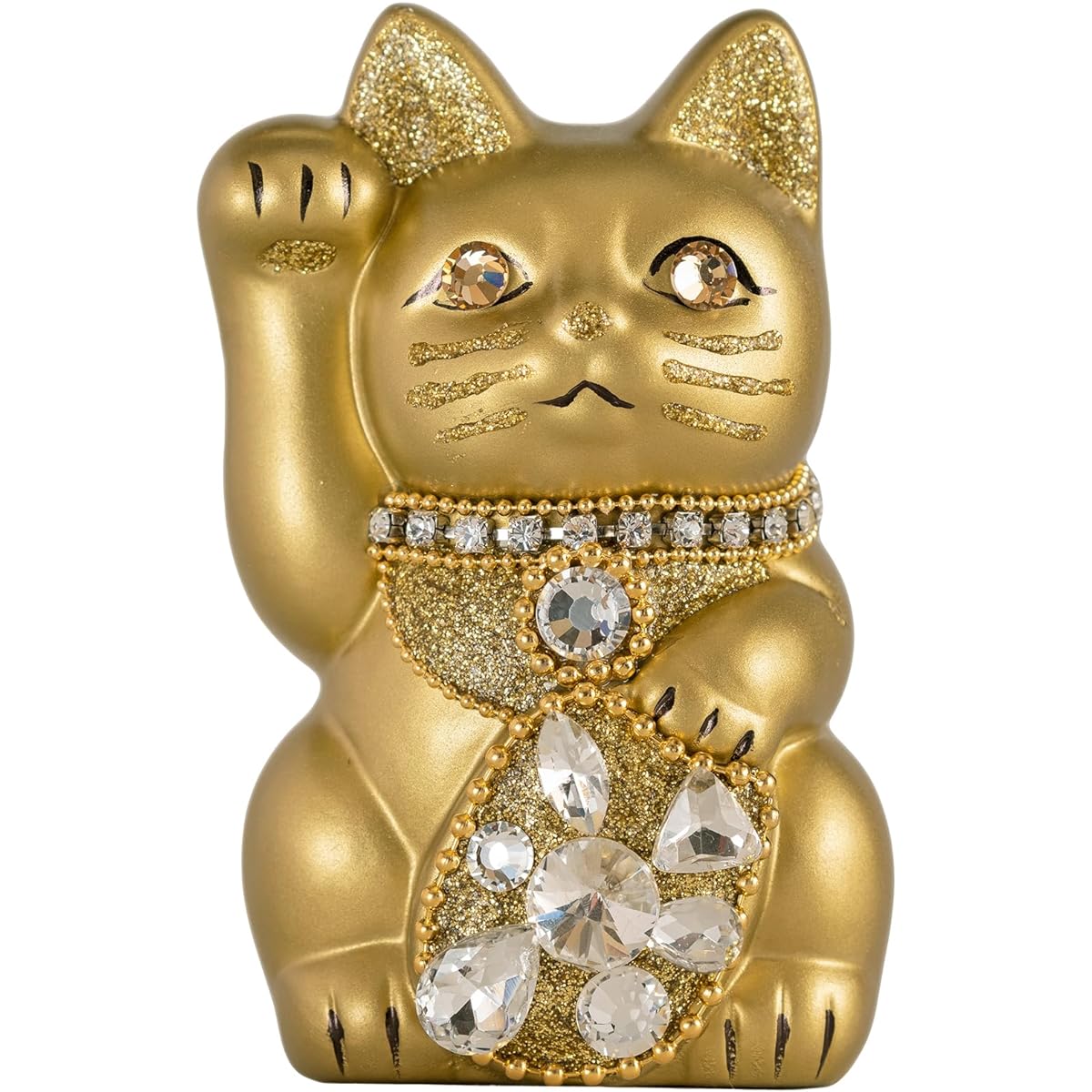 Lucky Cat Jewelry Cat (S-SIZE Gold) Right Hand Raised/Pottery_Lucky Cat Lucky Cat Lucky Feng Shui Ornament Offerory Box (jw_S Gold