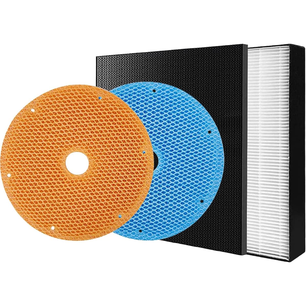 B&A KAFP080B4 dust collection HEPA filter 1 piece 2291097 1 piece deodorizing filter 1 piece KNME080A4 humidifying filter 1 piece Replacement filter set for air purifier, total 3 pieces included