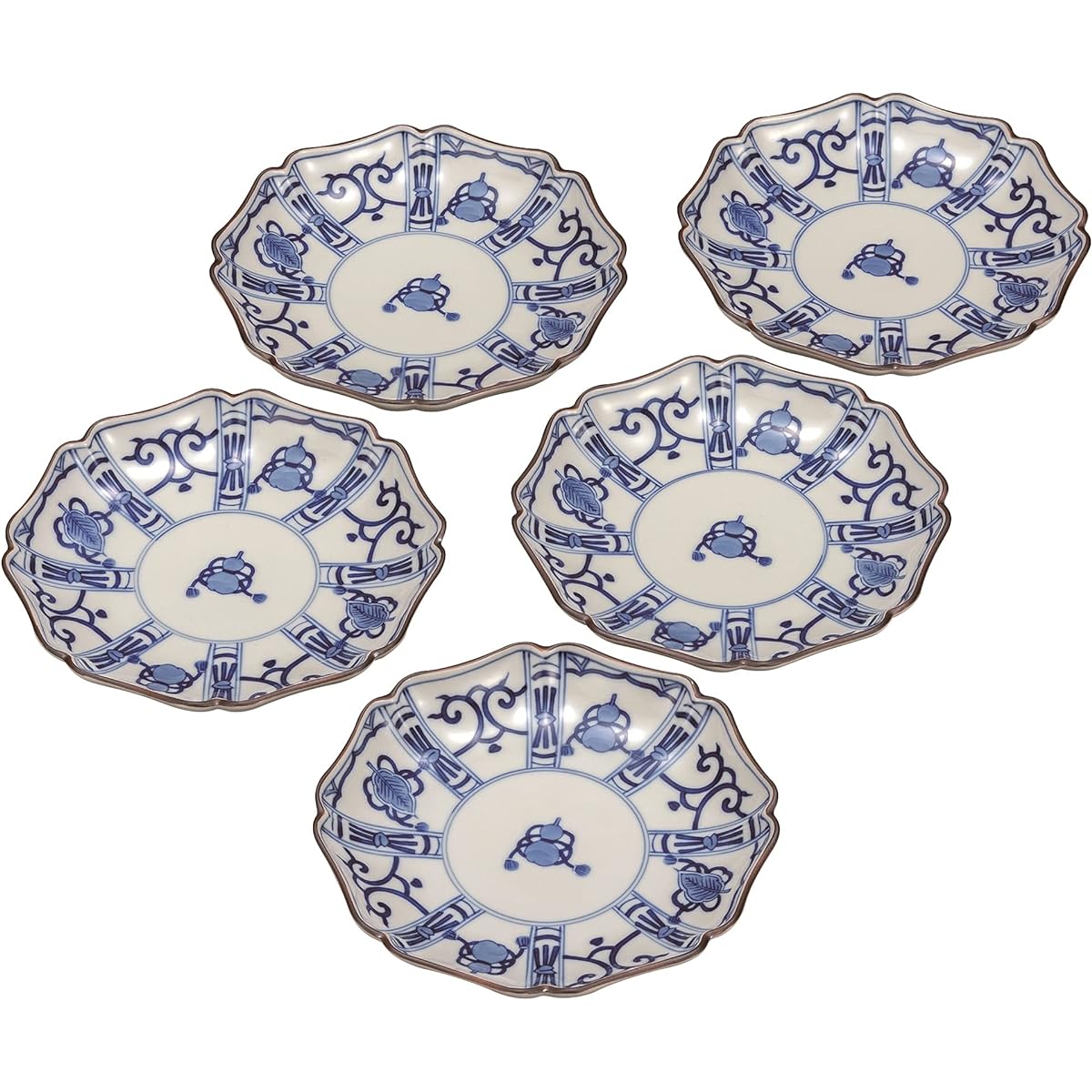 Kutani ware Iwataya Kutani ware plate set (No. 6) dyed treasure K7-150