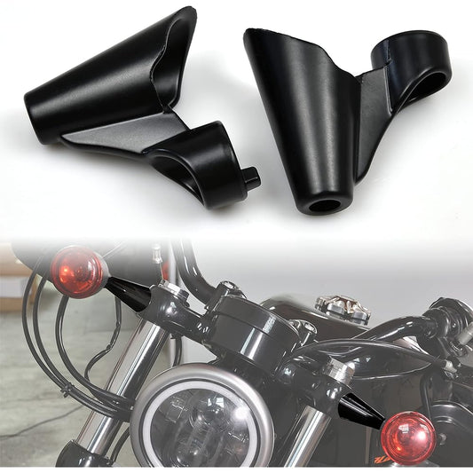 VEISUTOR Front Turn Signal Mount Relocation Kit for Sportster XL1200X 2010-2015 Black Motorcycle Turn Signal Indicator Relocation for Harley Sportster XL1200X 2010-2015 Accessories (2 Pieces)
