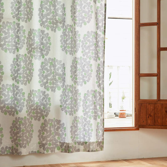 Quarter Report 16 Sizes to Choose from Curtain Float Gray Width 100 x Length 190cm Set of 2 Cotton Linen [Made in Japan] (Rieko Oka)