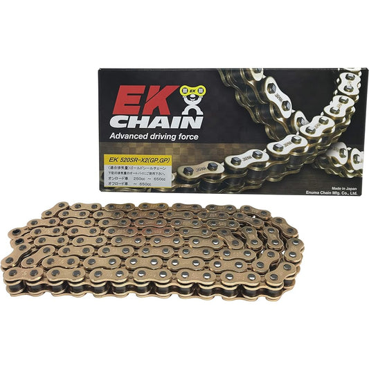 EK QX Ring Seal Chain 520SR-X2 Gold 114L [Caulking Joint]