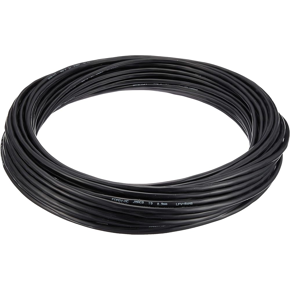 JMACS Colored Identification PE Insulated PVC Sheathed Cable FCPEV-NC 20PX0.9mm Black 20m