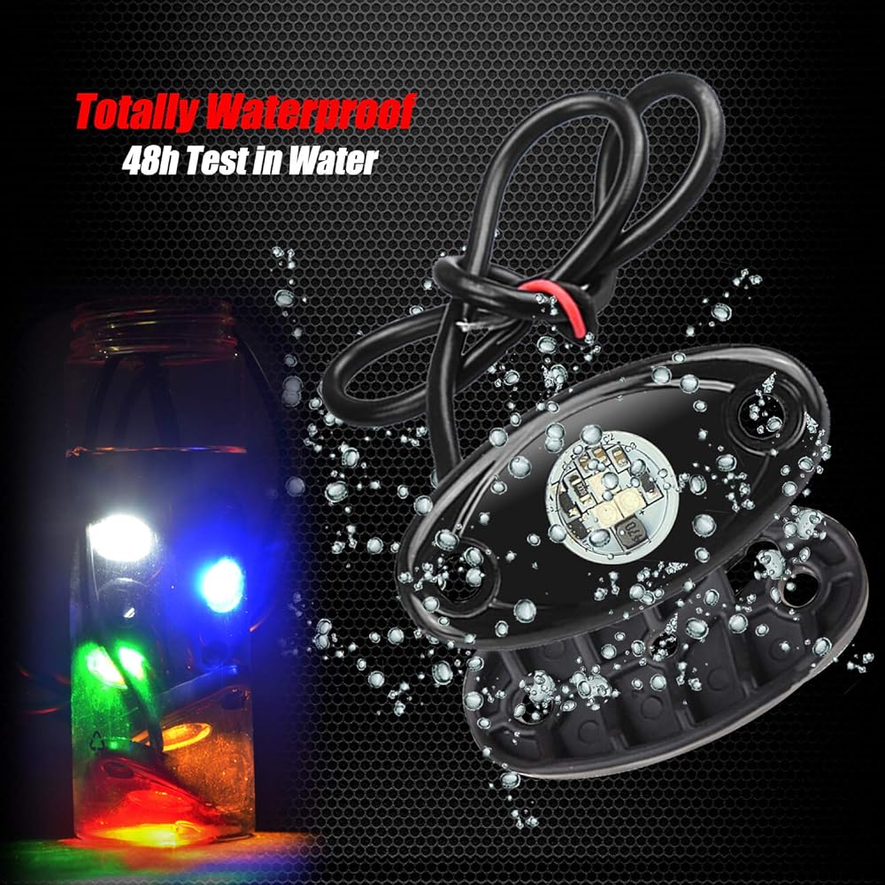6 AMPPER LED lights, waterproof for car trucks waterproof Neon undergrain light ATV UTV SUV off -road board under body grail lig lamp (green)