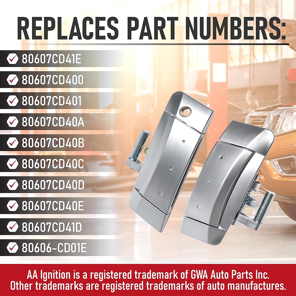 Exchange exterior door handle kit -80607 -CD41E 80606 -CD01E Replacement -Nissan 350Z 2003 2005 2005 2007 2008 2009 2009 -Model 03-09