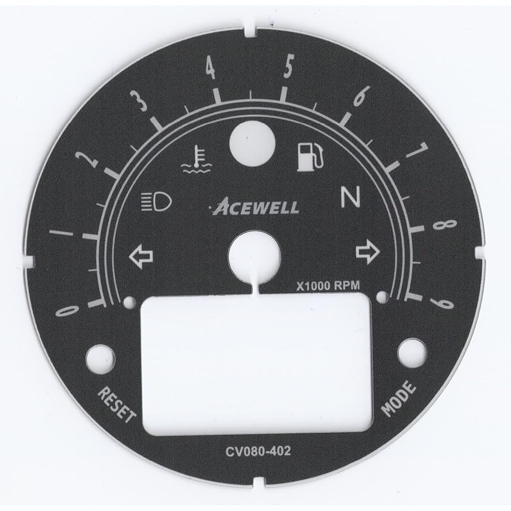 ACEWELL CV080-402B Multifunctional Digital Meter, 9000 RPM, Black Dial