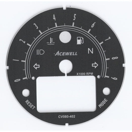 ACEWELL CV080-402B Multifunctional Digital Meter, 9000 RPM, Black Dial