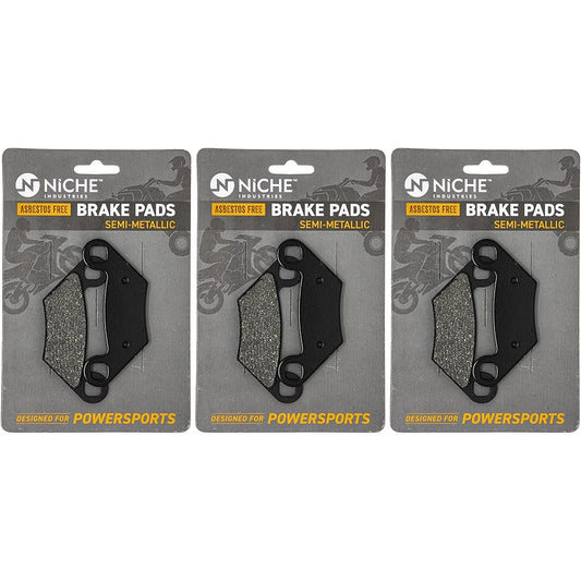 NICHE Brake Pad Set Polaris Sportsman 400 500 570 800 Scrambler 850 2203628 Front Rear Semi Metallic 3 Pack