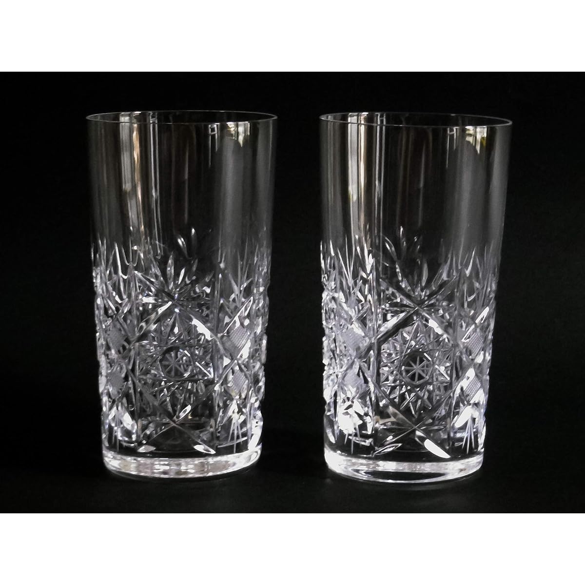 Bohemian Glass Hand Cut Tumbler Set of 2 25925/41448/240/2