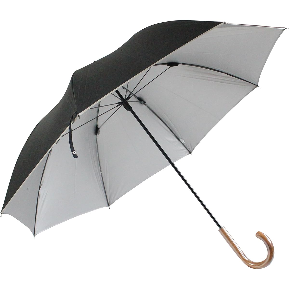 Block out sunlight! Parasol for both sun and rain, durable and high-grade lightweight carbon bones x inconspicuous silver lining fabric, cuts over 99% of UV rays, UPF 50+ cm, hand-opening umbrella