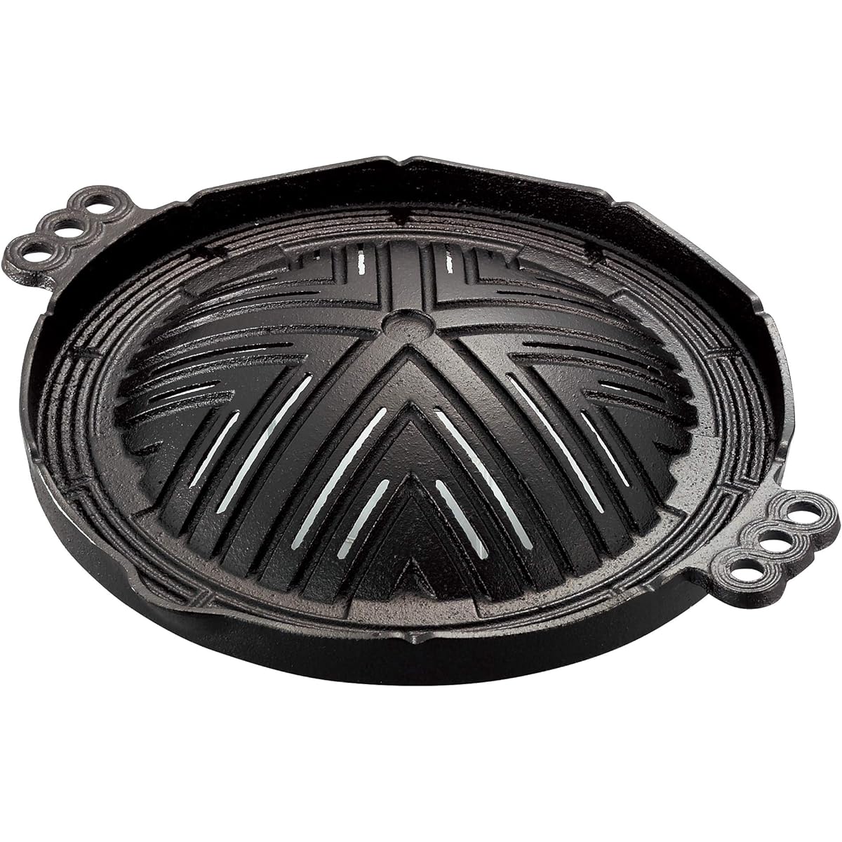 Ikenaga Iron Works Living with Iron Genghis Khan Pot Hollow Hole 29cm Gift Wrapping Specification