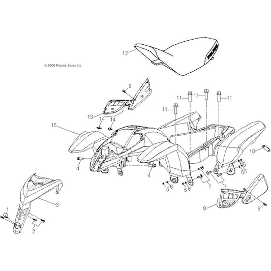 POLARIS ATV cover Front genuine OEM parts 0451317-133 1 piece