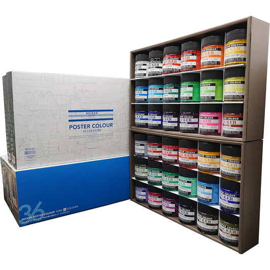 Nicker color watercolor paint poster color 36 color set 40ml PC40ML36N