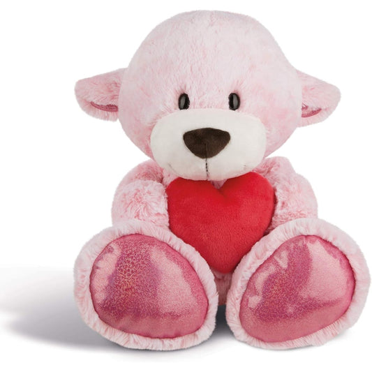 NICI Bear Peach w. Heart Classic 70cm Germany Plush Gift Love Stuffed Fluffy Bear Pink Big Size 3044432