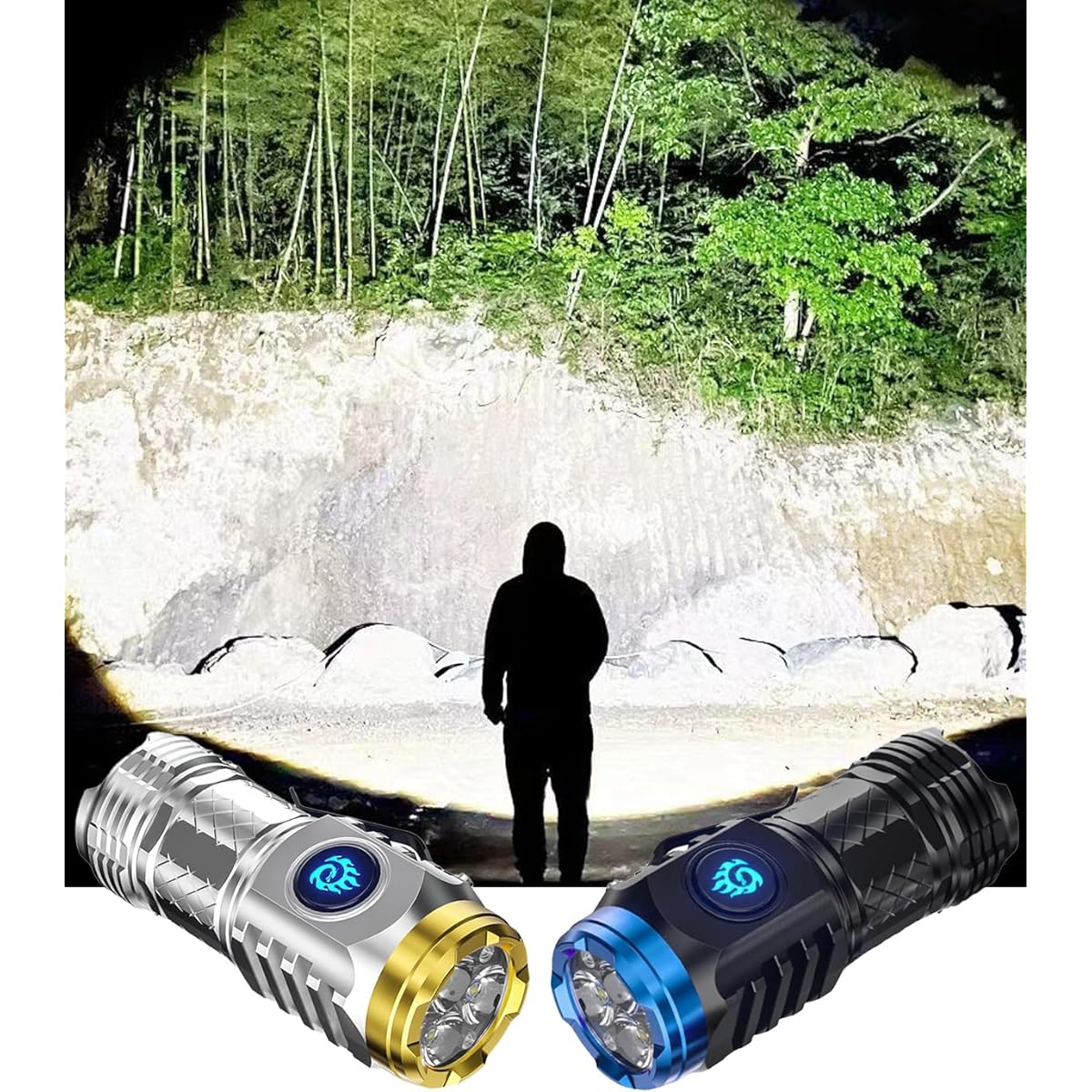 Mini Size High Strength Flashlight, Ultra Brightness, Flashlight, Disaster Prevention, Powerful, Small, Rechargeable, Large 20 Hours of Lighting, Waterproof, Dustproof, Handheld, Zoom Adjustable, LED,