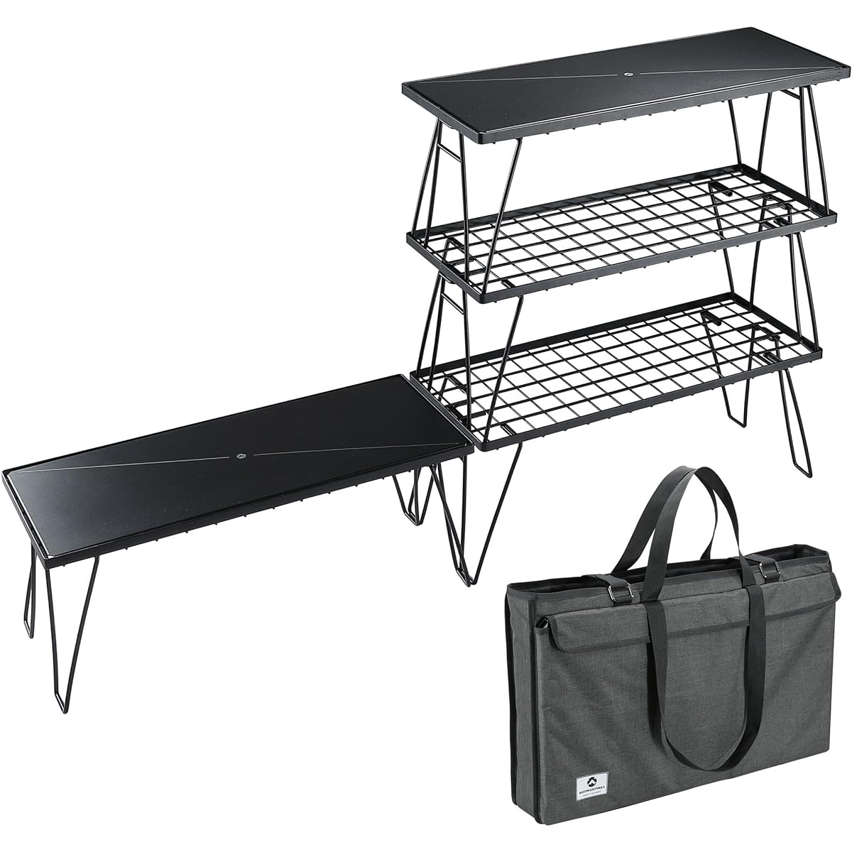 CAMPING MOON Camping Rack Outdoor Mesh Rack Minimal Rack MINIMAL RACK 4 Piece Set with Aluminum Top Plate T-229-4TM2