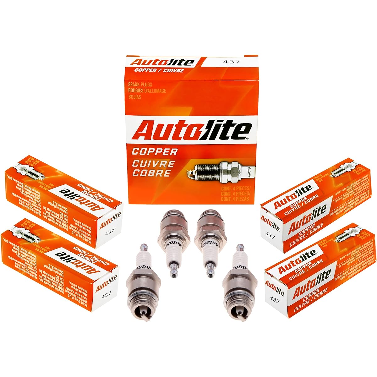 AUTOLITE 437 Copper non-register spark plug 4-Pack 437