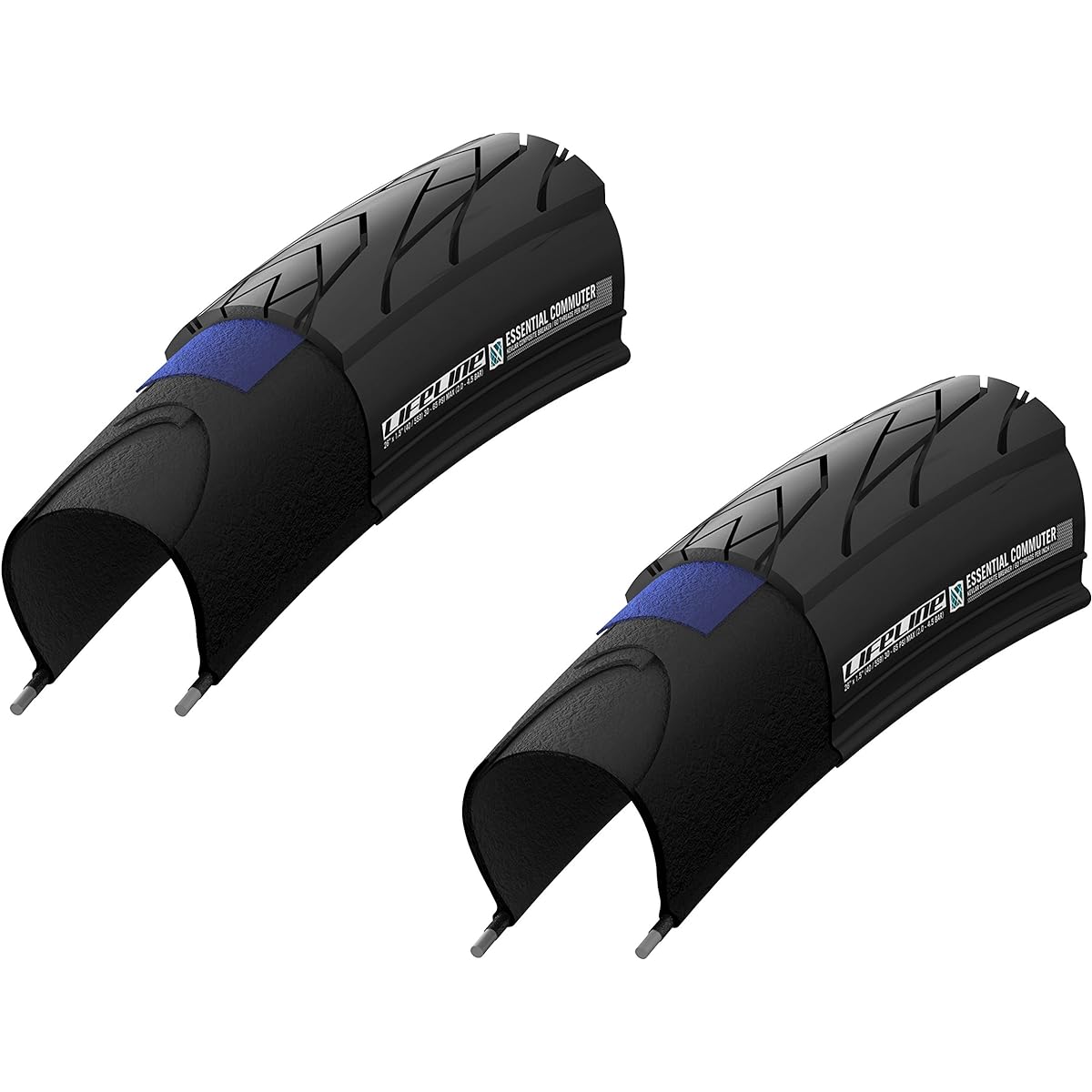 Set of 2 LifeLine Essential Commuter 26 inch tires MTB (26 x 1.5, 26 x 1.75) (26 x 1.5) [Parallel import goods]