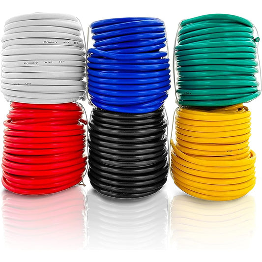 GS Power 16awg ofc Pure Copper Line 6 Roll Combo 300 Feet 12V Car Audio Wiring