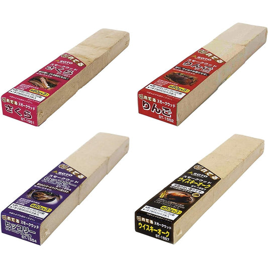 SOTO Smoked Wood Beginner Set of 4 [Sakura Apple Hickory Whiskey] ST-1551/ST-1552/ST-1554/ST-1557