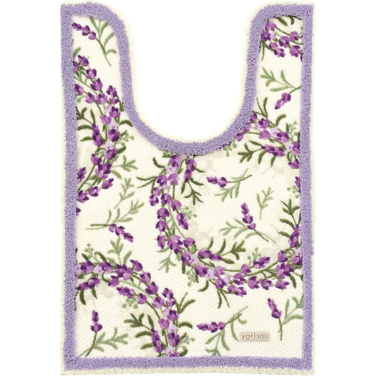 Senko S.D.S Lavender Ear Long Toilet Mat Approx. 95 x 65 cm Purple Floral Pattern Antibacterial Odor Resistant Made in Japan 32688