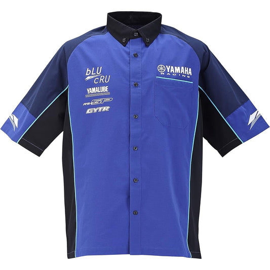 Yamaha YAMAHA RACING YRB18-SA Pit Shirt Blue S Size 90792-Y149W Watching the Race Sweat Absorbent Quick Drying Button Down
