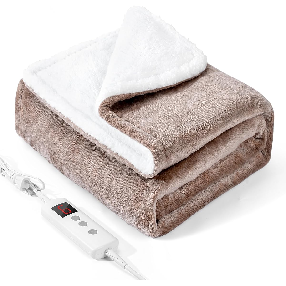 Komizuyoyo Electric Blanket, Lap Thread, 2/4/6/8/10H Timer, Electric Blanket, 6 Level Temperature Adjustment, Washable, Energy Saving, Shoulder Blanket, Dust Mite Killer, Cold Protection, Cold Prevention, Warm, Winter Heating Equipment, 140x80cm