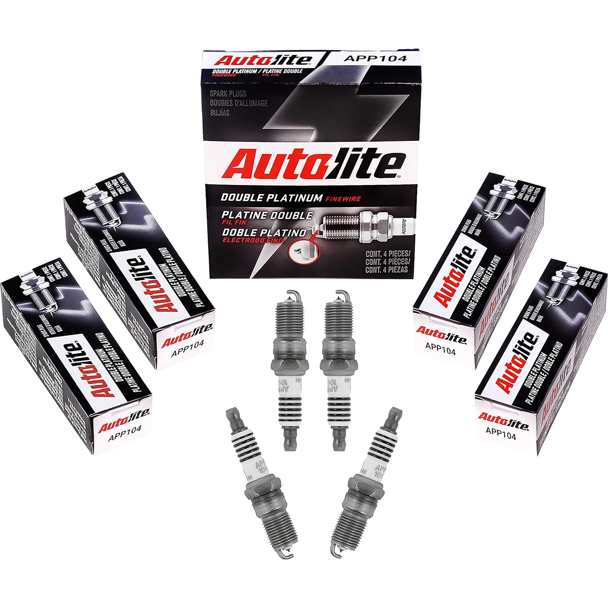 Autolite App104-4pk Double Platinum Spark Plug 4 Pack