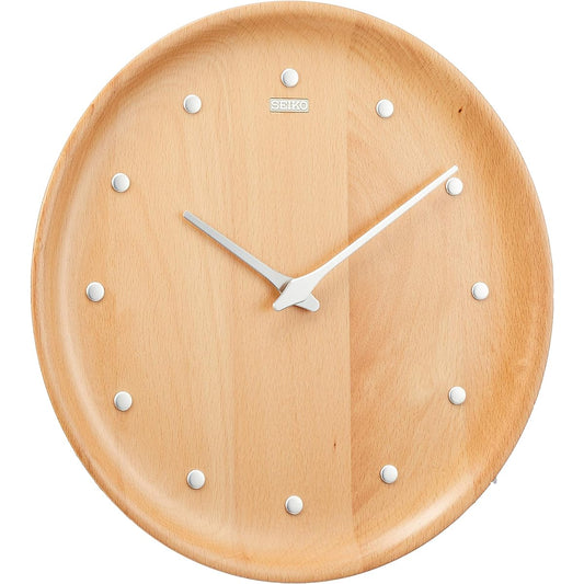 Seiko Clock Wall Clock Natural Colored Wood Diameter 270 x 37mm Analog KX622H