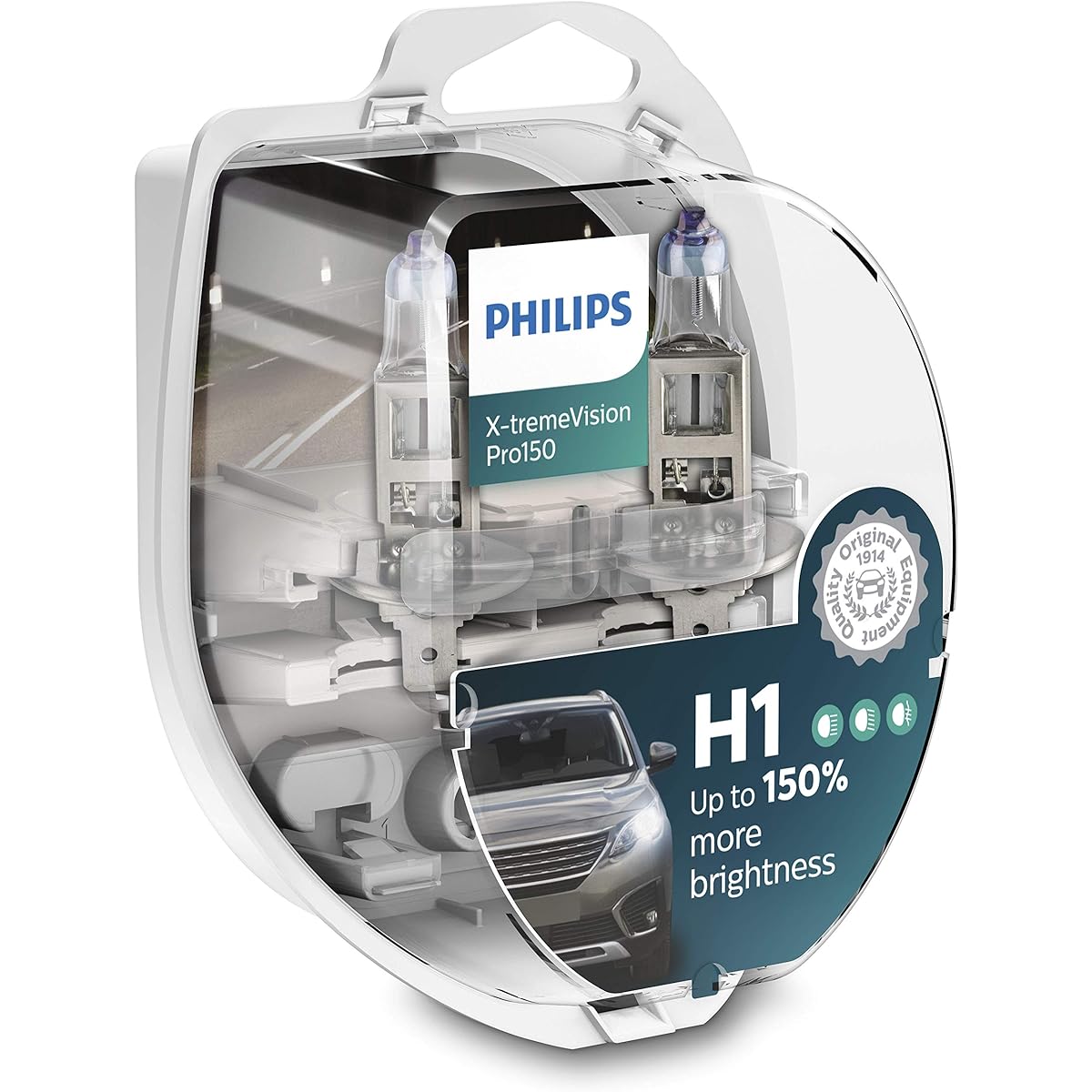 PHILIPS X-TREMEVISION PRO150 H1 Headlight bulbs for cars +150% 2 pieces