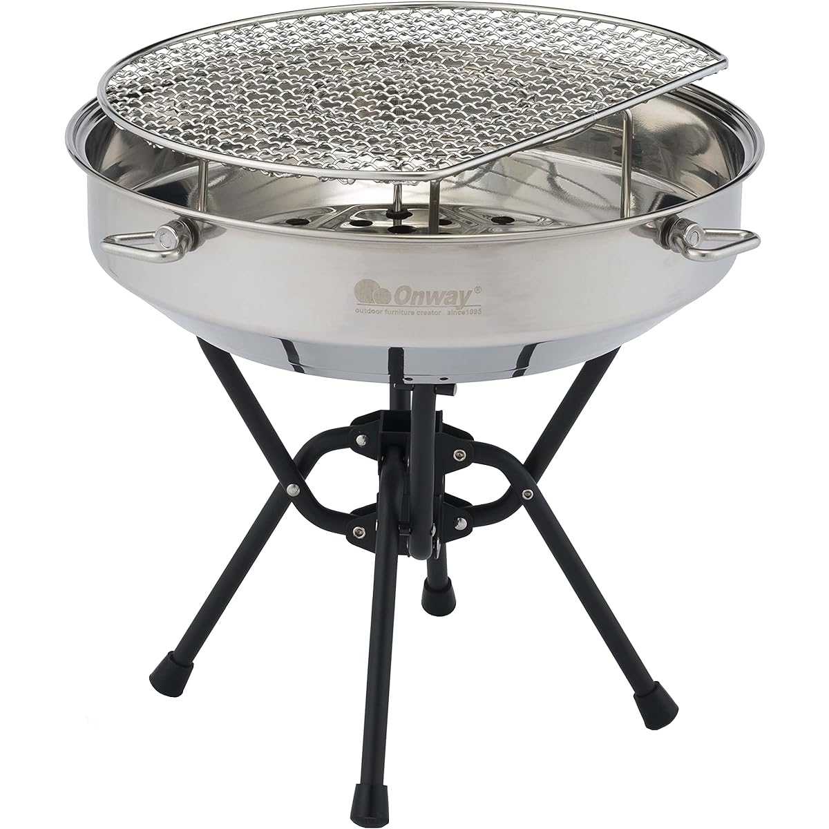 onway TAKIBI Grill OW-4545-BLK Easy to set up circular grill set with storage bag Convenient for outdoor camping cooking