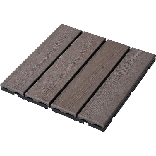 YAMAZEN Garden Master Clear Wood Grain Artificial Wood Panel Set of 27 MWJ2-M4*(BR)27P Dark Brown