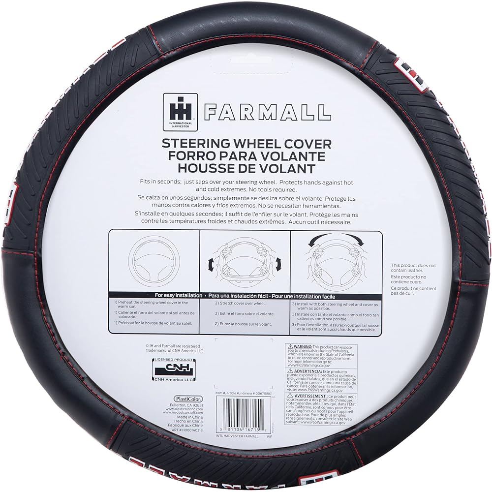 PLASTICOLOR 006715r01 Farmall International Harvester Steering Wheel Cover