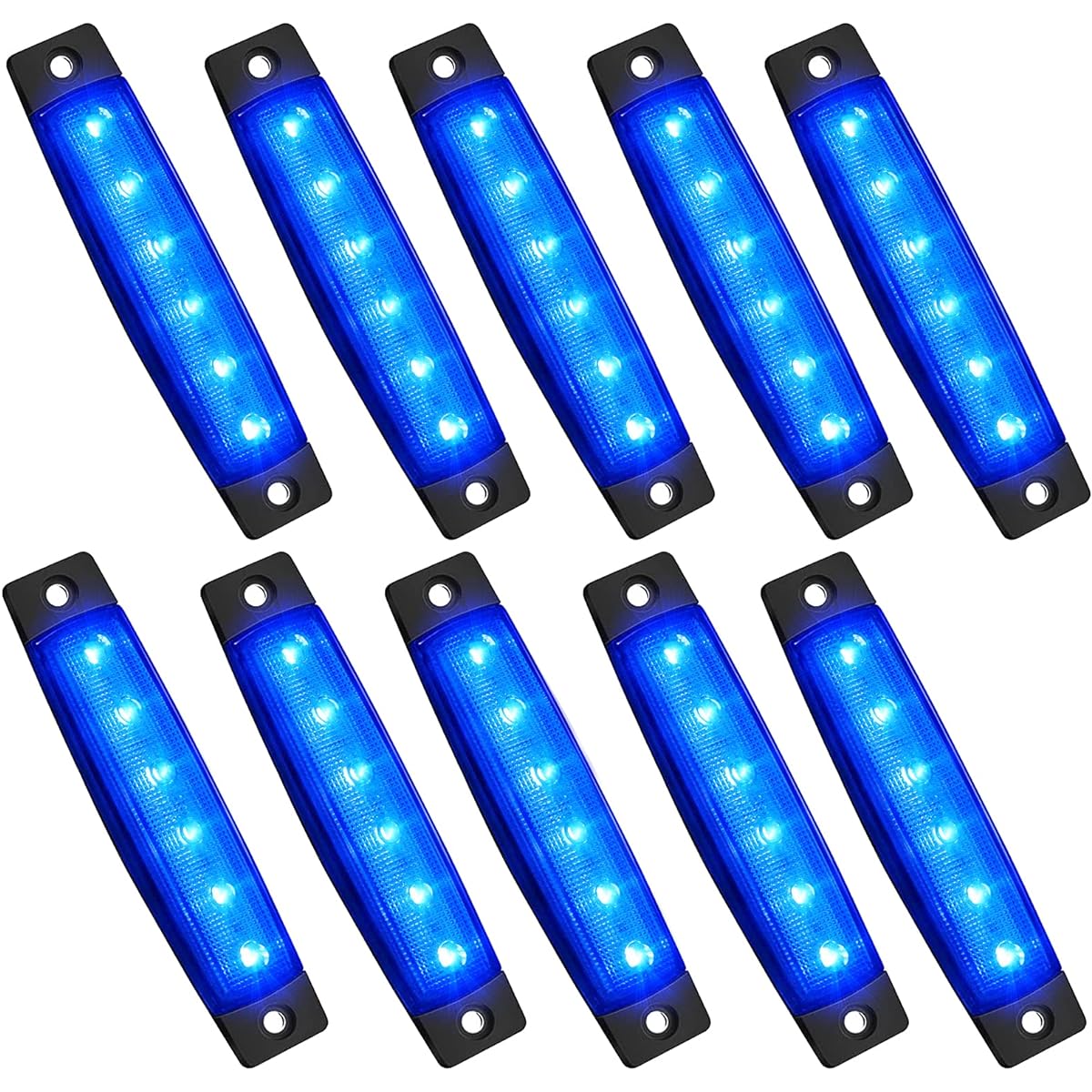 PSEQT 10 Pod LED Lock Light Body Lower Light Ford Jeep Off -Road Truck UTV ATV Boat Blue