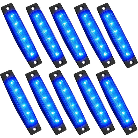PSEQT 10 Pod LED Lock Light Body Lower Light Ford Jeep Off -Road Truck UTV ATV Boat Blue